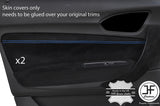 BLUE STITCH 2X FRONT DOOR CARD TRIM SUEDE COVERS FOR BMW F20 F21 11-17