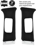 BLACK STITCH 2X UPPER B PILLAR SUEDE COVERS FITS NISSAN QASHQAI J11 2013-2018