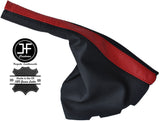 BLACK & RED LEATHER HANDBRAKE GAITER FITS VOLKSWAGEN VW GOLF MK3 1991-1997