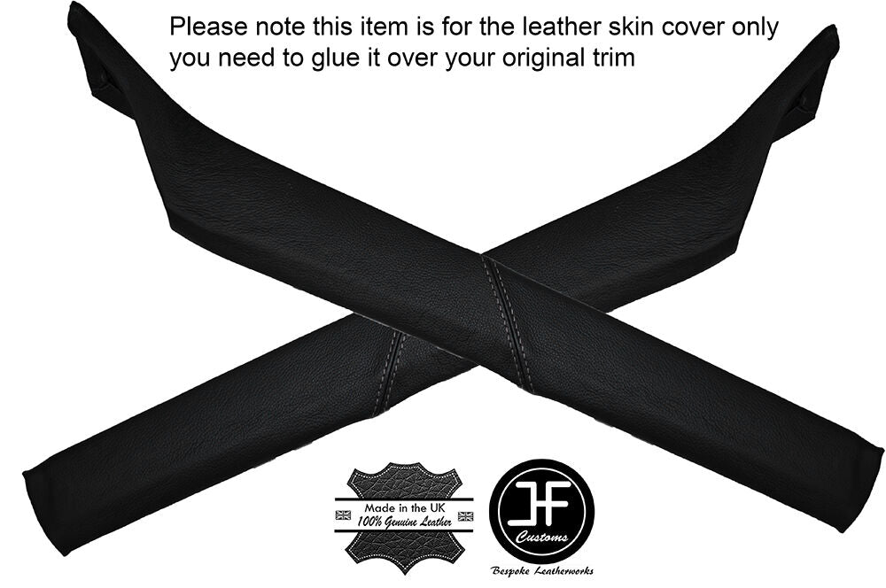 GREY STITCH 2X A POST PILLAR LEATHER SKIN COVERS FITS BMW 5 SERIES E28 81-87