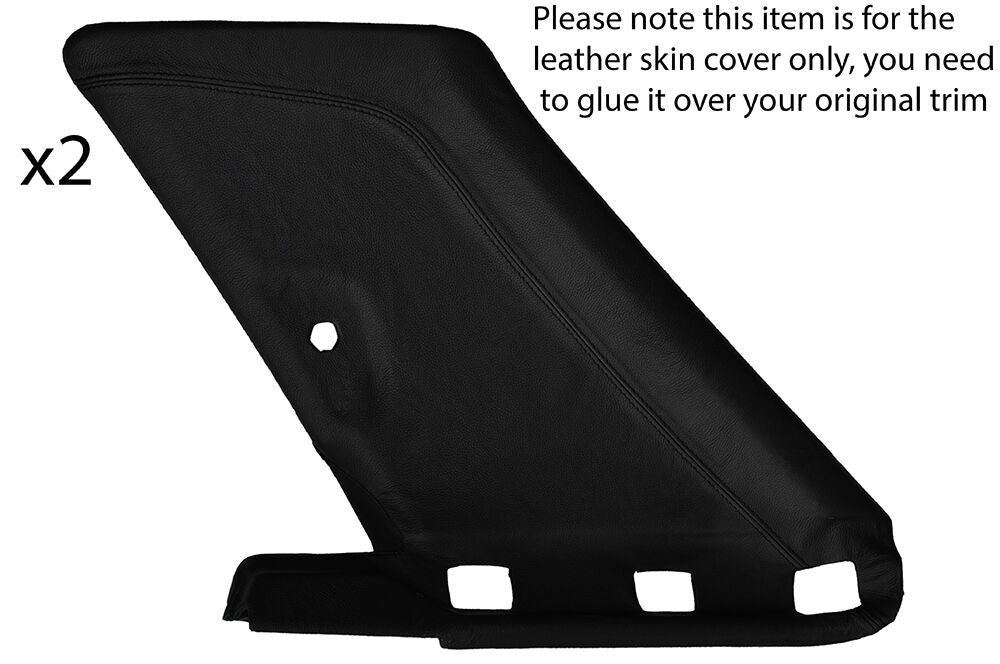 BLACK STITCH 2X REAR C PILLAR LEATHER COVER FITS VW GOLF MK2 JETTA 83-92 3 DOOR