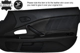 BLACK PERFORATED & BLACK LEATHER 2X DOOR CARD TRIM COVER FITS HONDA S2000 04-09