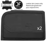 BLACK REAL LEATHER 2X FRONT DOOR CARDS COVERS FITS ROVER P5 P5B V8 COUPE