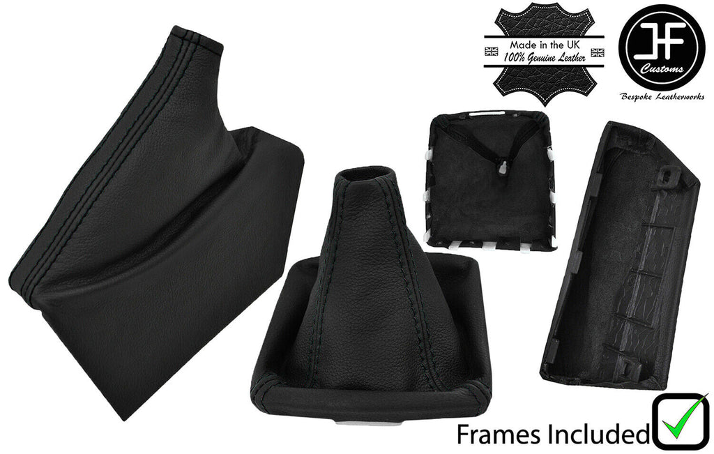 BLACK STITCH LTHR GEAR+HANDBRAKE GAITER+FRAME FOR SUBARU IMPREZA WRX STI 08-14