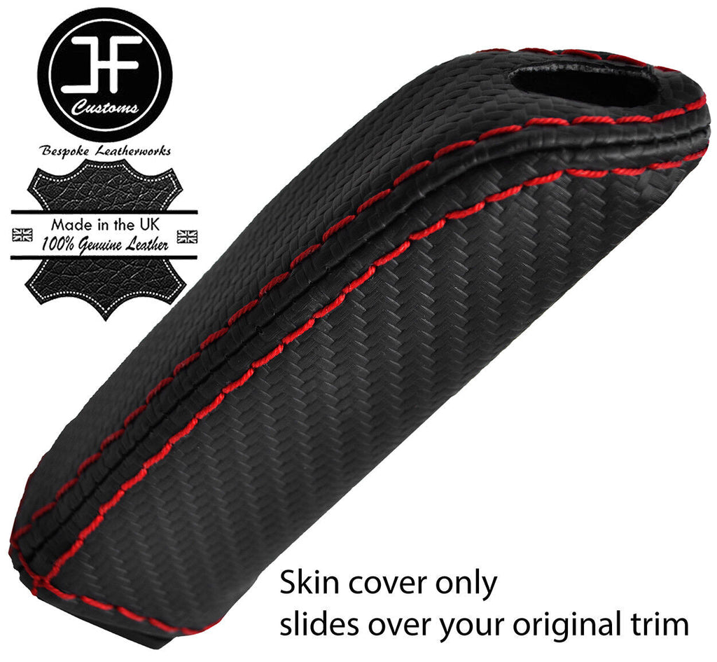 RED STITCH CARBON FIBER VINYL HANDBRAKE HANDLE COVER FITS PEUGEOT RCZ 09-16
