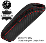 RED STITCH CARBON FIBER VINYL HANDBRAKE HANDLE COVER FITS PEUGEOT RCZ 09-16