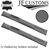 GREY ITALIAN LEATHER 2X CAR KEY HOLDER PROTECTOR FOR RANGE ROVER VOGUE 02-12