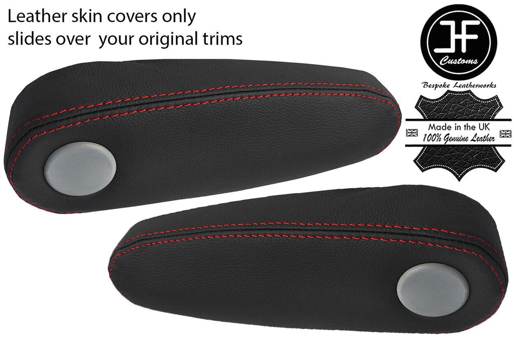 RED STITCH 2X SEAT ARMREST REAL LEATHER COVER FITS LEXUS RX400 H 2004-2009