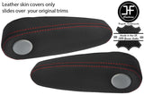 RED STITCH 2X SEAT ARMREST REAL LEATHER COVER FITS LEXUS RX400 H 2004-2009