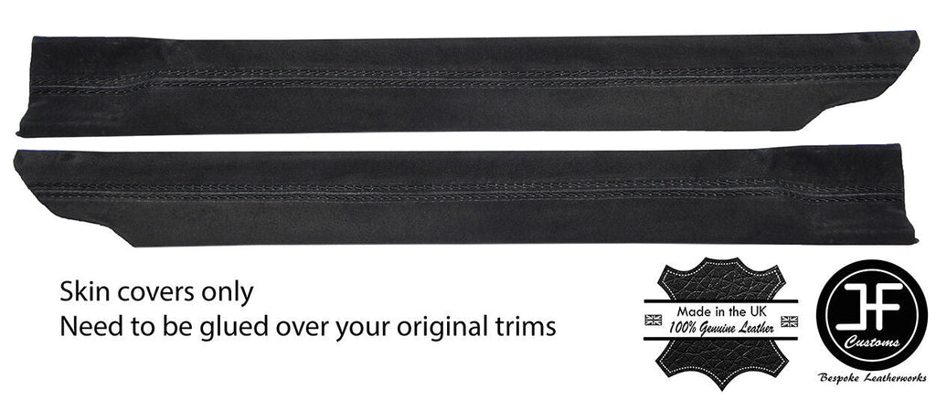 BLACK STITCH 2X A PILLAR SUEDE COVERS FITS DISCOVERY 1 TDI V8 200 1989-1998