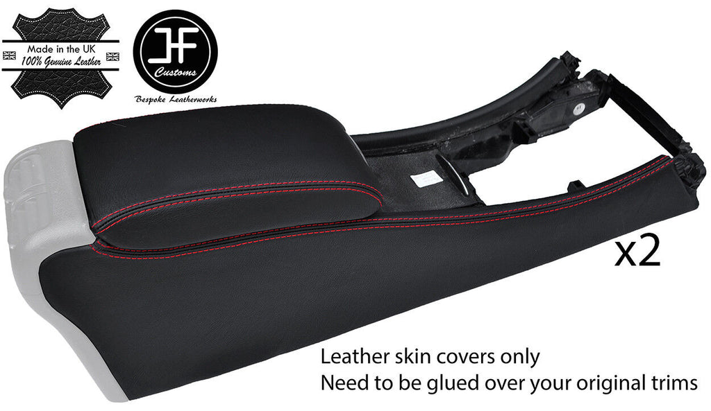 RED STITCH CONSOLE SIDE TRIM & ARMREST COVERS FOR MERCEDES C CLASS W203 COUPE