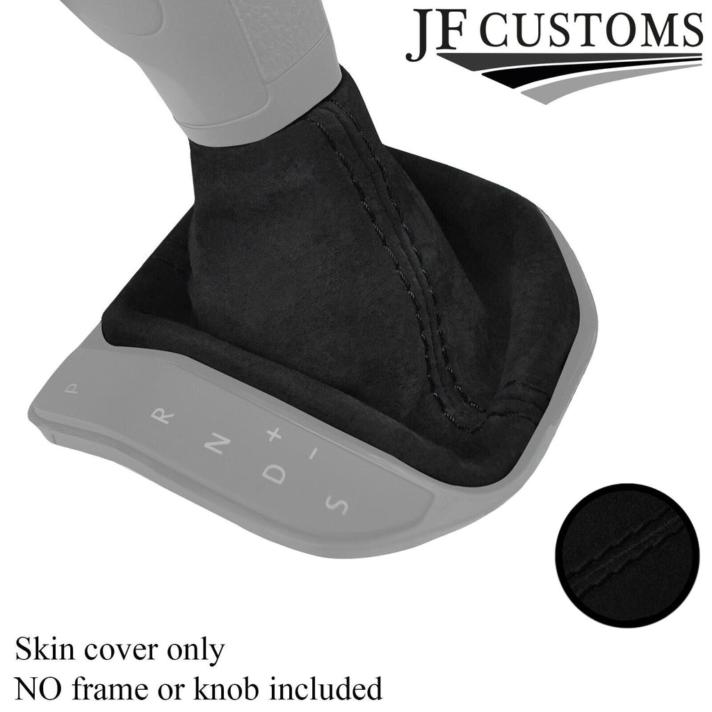 BLACK STITCH SUEDE DSG AUTO AUTOMATIC GEAR GAITER FITS VW T6 TRANSPORTER 16-19