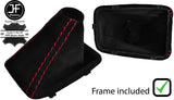 RED STITCH AUTOMATIC SUEDE GEAR GAITER+PLASTIC FRAME FOR BMW E90 E91 E92 E93