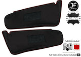 RED CROSS STITCH 2X SUN VISOR LEATHER COVERS FOR MERCEDES VITO W447 15-20 JF1