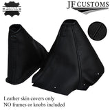 BLACK STITCH REAL LEATHER GEAR & HANDBRAKE GAITER FITS SKYLINE R34 1998-2002