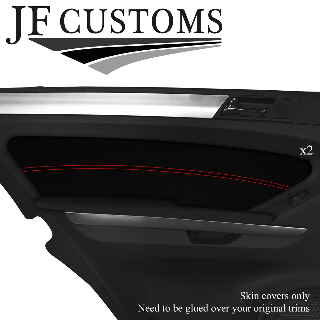 RED STITCH SUEDE 2X REAR DOOR TRIM COVER FOR MERCEDES ML W164 05-11 CUSTOM NEW