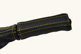 yellow stitch FITS LAND ROVER DEFENDER LEATHER HANDBRAKE HANDLE COVER ONLY