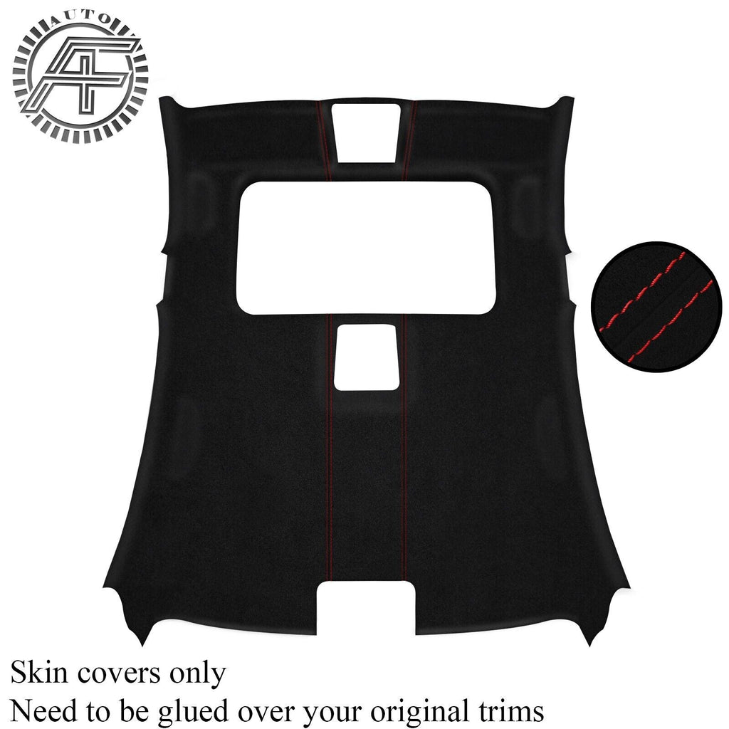 RED STITCH LUXE SUEDE SUNROOF HEADLINER COVER FOR BMW 3 SERIES E90 SALOON
