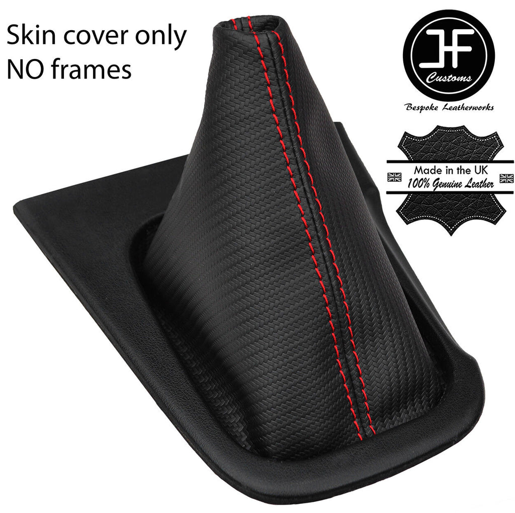 RED STITCHING CARBON FIBER VINYL GEAR GAITER FITS S14 200SX SILVIA 1994-1999