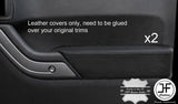 BLACK STITCH 2X FRONT DOOR ARMREST LEATHER COVERS FITS JEEP WRANGLER 2011-2017