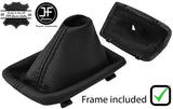 BLACK STITCH LEATHER AUTOMATIC GEAR GAITER+PLASTIC FRAME FOR BMW E60 E61 03-07