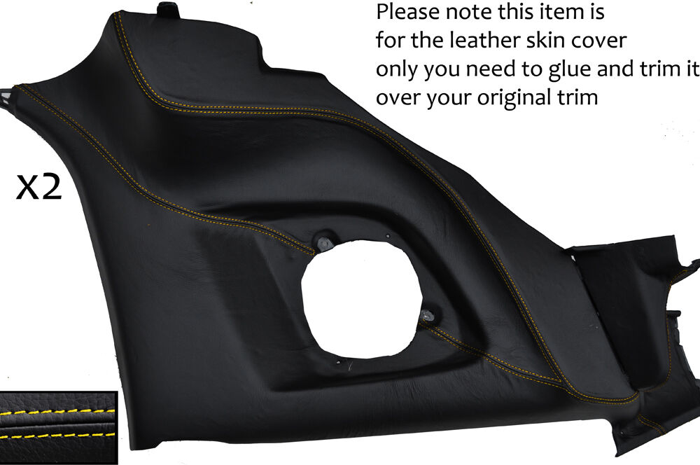 YELLOW STITCH 2X REAR SPEAKER PANEL TRIM SKIN COVER FITS TOYOTA SUPRA MK4 93-02