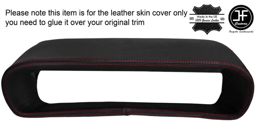 RED STITCH BINNACLE HOOD CLUSTER LEATHER COVER FITS DELOREAN DMC-12 1981-1983