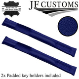D BLU ITALIAN LEATHER 2X CAR KEY HOLDER PROTECTOR FITS LAND ROVER DEFENDER 83-06