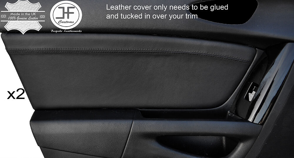 BLACK STITCH 2X FRONT DOOR CARD TRIM LEATHER COVERS FOR MAZDA RX8 03-12 STYLE 2