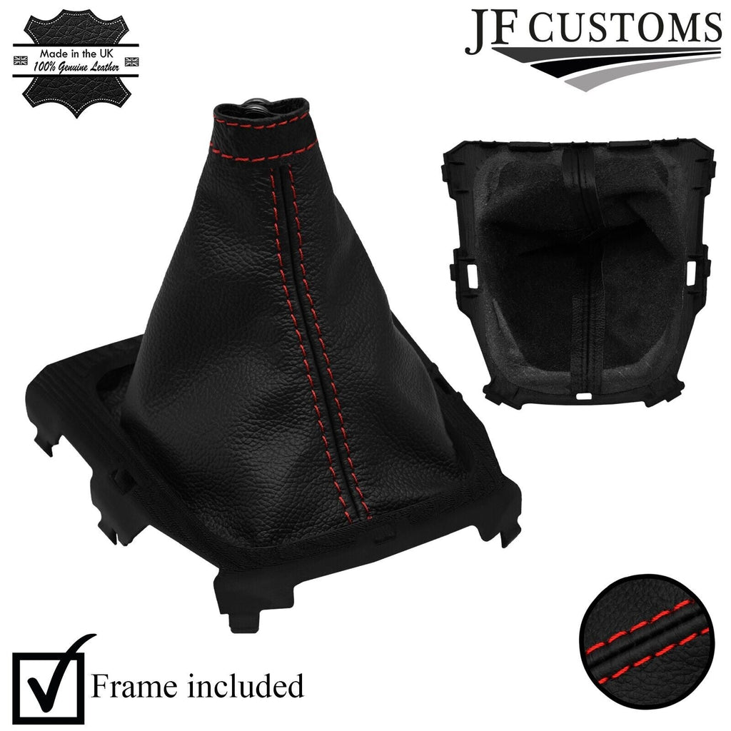 RED STITCH LEATHER GEAR GAITER + PLASTIC FRAME FITS SUZUKI VITARA SZ-T 2021