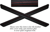 RED STITCH 2X DOOR SILL TRIM LEATHER SKIN COVER FITS NISSAN SKYLINE R33 93-98