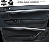 BLACK STITCH 2X FRONT DOOR CARD TRIM LEATHER COVERS FITS VW GOLF MK5 V 04-09 3DR