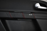 RED STITCH 2X DOOR HANDLE SKIN COVERS FITS VW UP SEAT MII SKODA CITIGO 11-15
