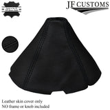 BLACK DOUBLE STITCH FITS MAZDA RX8 2003-2010 COUPE GEAR GAITER BOOT LEATHER