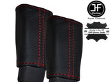 RED STITCH 2X FRONT SEAT BELT LEATHER COVERS FITS RENAULT CAPTUR 2013-2016
