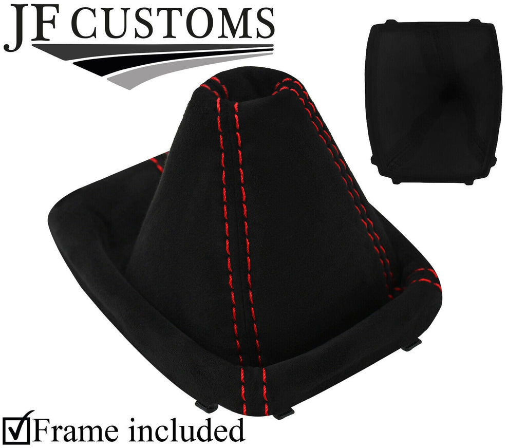 RED STITCH LUXE SUEDE GEAR GAITER + PLASTIC FRAME FOR FORD C MAX 2007-2010