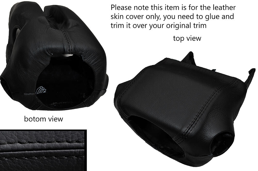 BLACK STITCH STEERING SHROUD LEATHER SKIN COVER FITS MITSUBISHI L200 2006-2014