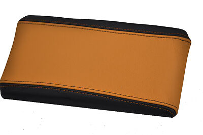 FITS ALFA ROMEO GTV ARMREST LID COVER LEATHER black & orange CUSTOM NEW