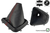 RED STITCH LEATHER GEAR GAITER WITH PLASTIC FRAME FOR FREELANDER 2 LR2 06-14