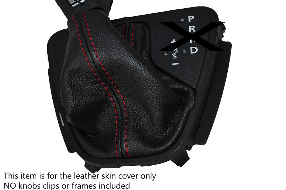 RED STITCH LEATHER AUTO AUTOMATIC GAITER FITS LAND ROVER FREELANDER 2 06-13