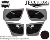 D RED STITCH LEATHER 4X FRONT REAR DOOR CARD TRIM COVER FOR ROVER 45 MG ZS 99-05