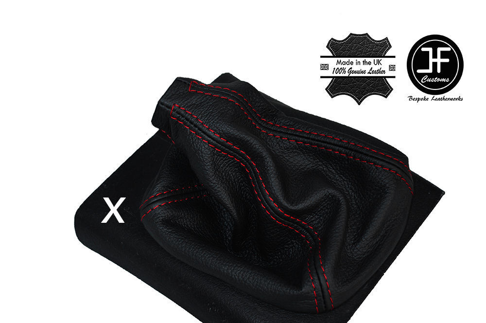 RED STITCHING MANUAL LEATHER GEAR GAITER FITS VOLKSWAGEN POLO MK2 1981-1994
