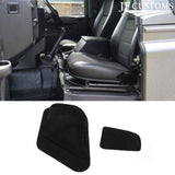 BLACK ST. 2X SUEDE SEAT HANDLE KNOB & PLATE COVER+FRAME FOR LAND ROVER DEFENDER