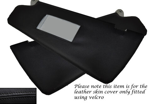 BLACK STITCHING FITS FIAT BRAVO BRAVA 95-01 2X SUN VISORS LEATHER SKIN COVERS