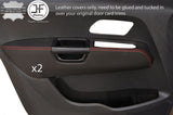 RED  STITCHING 2X FRONT DOOR ARMREST LEATHER COVERS FITS VW AMAROK 2010-2017