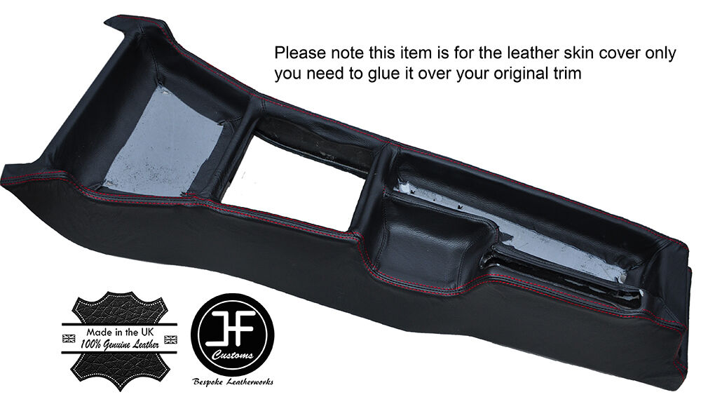 RED STITCHING CENTER CONSOLE LEATHER COVER FITS MERCEDES 190 W201 1982-1993
