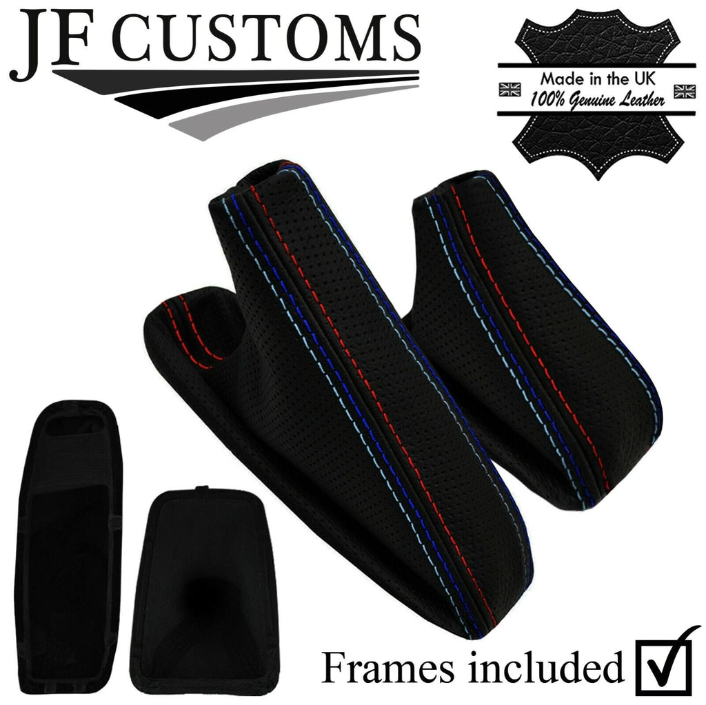 RED & TRI STITCH AUTO PERFORATED LEATHER SET+FRAME FOR BMW E90 E91 E92 E93