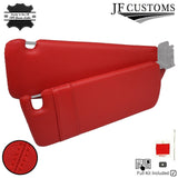 RED CROSS STITCH LEATHER 2X SUN VISOR SET COVER FOR PORSCHE CAYENNE 955 03-10