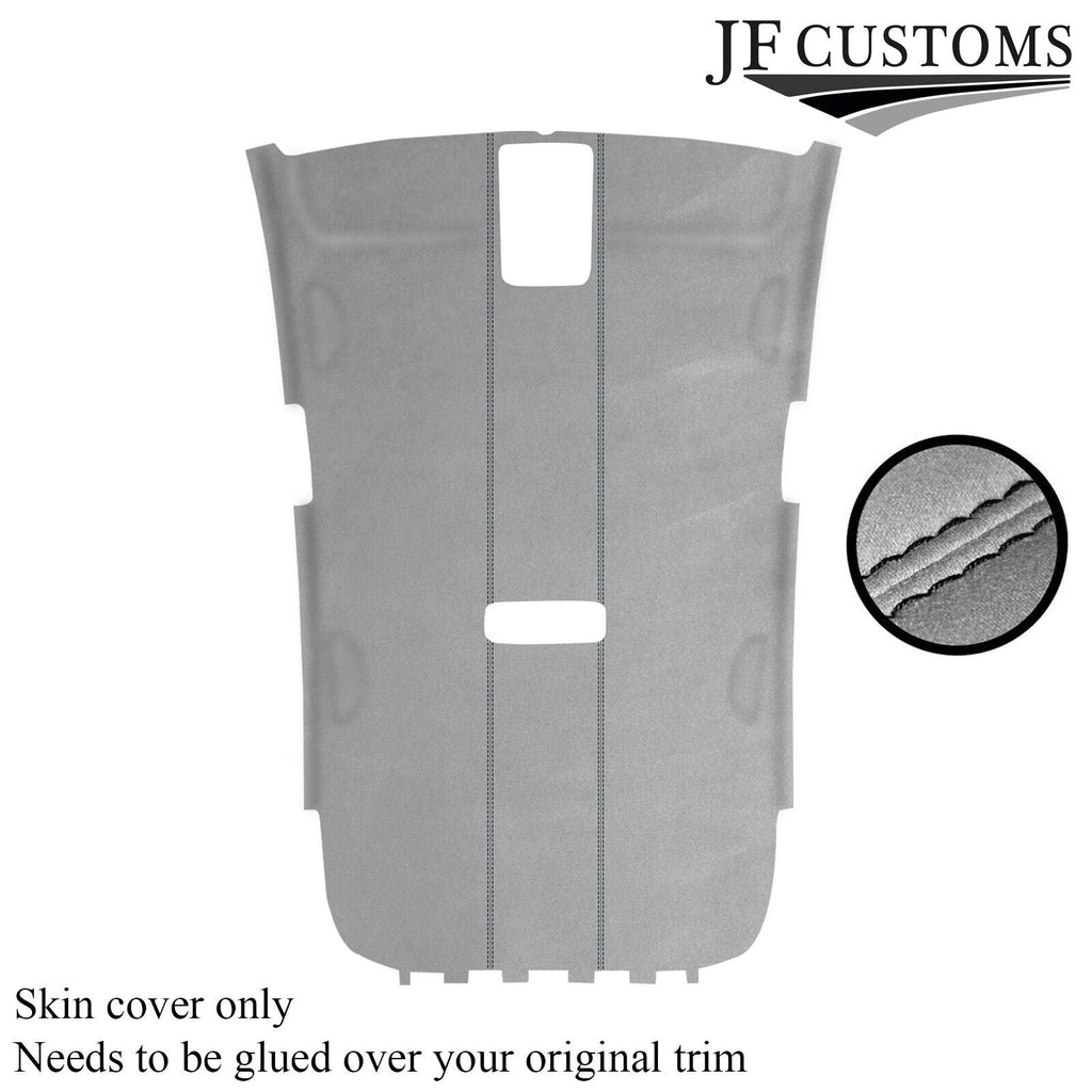 BLACK STITCH LIGHT GREY LUXE SUEDE HEADLINER COVER FITS VW GOLF MK6 2008-2013