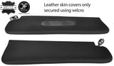 BLACK STITCH 2X SUN VISORS LEATHER COVERS FOR MG MGB GT 66-80 1 MIRROR CUTOUT
